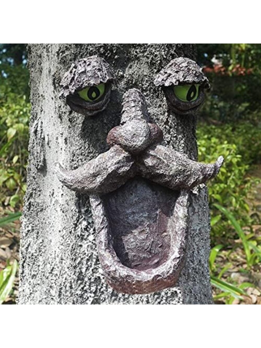 Whimsical Tree Face Outdoor Decor - Old Man Bird Feeder & Garden Art Statues